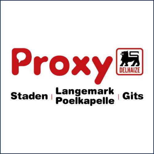 Logo Proxy Delhaize Staden-Langemark Poelkapelle - Gits, sponsora in natura voor Dominiek Savio Trail Run 2024